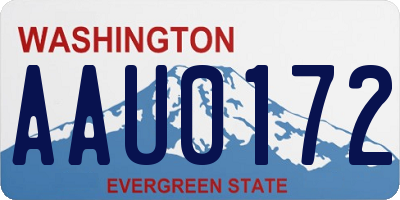 WA license plate AAU0172