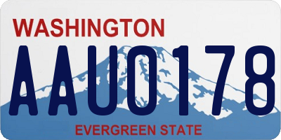 WA license plate AAU0178