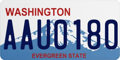 WA license plate AAU0180