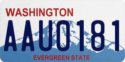 WA license plate AAU0181