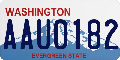 WA license plate AAU0182