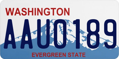 WA license plate AAU0189