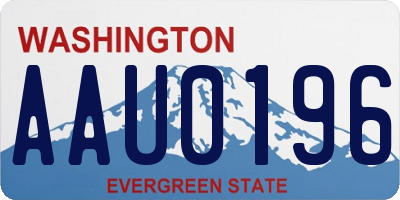 WA license plate AAU0196