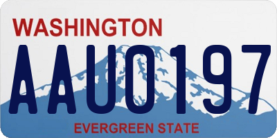 WA license plate AAU0197