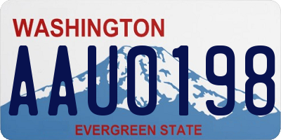 WA license plate AAU0198