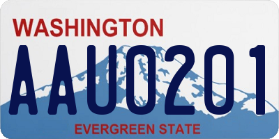 WA license plate AAU0201