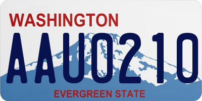 WA license plate AAU0210