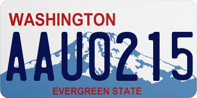 WA license plate AAU0215