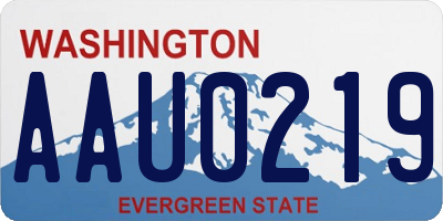 WA license plate AAU0219