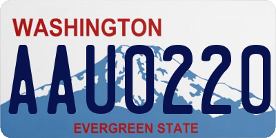 WA license plate AAU0220