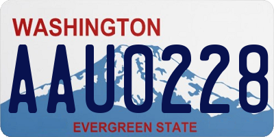 WA license plate AAU0228