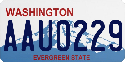 WA license plate AAU0229