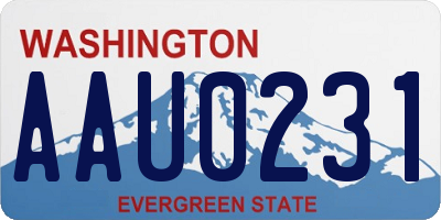 WA license plate AAU0231