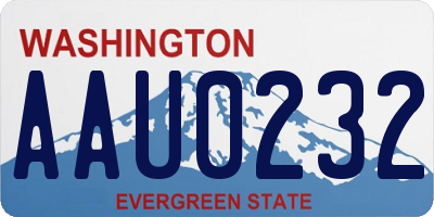 WA license plate AAU0232