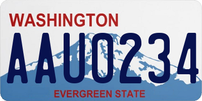 WA license plate AAU0234