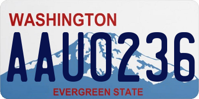 WA license plate AAU0236