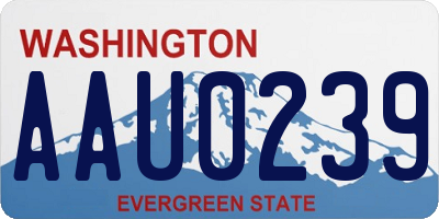 WA license plate AAU0239