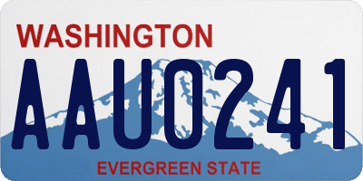 WA license plate AAU0241