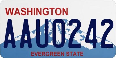 WA license plate AAU0242