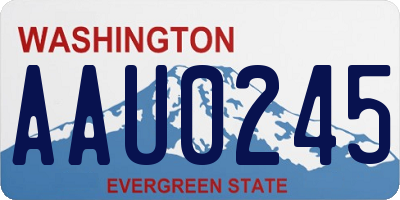 WA license plate AAU0245
