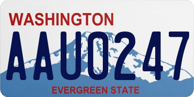 WA license plate AAU0247