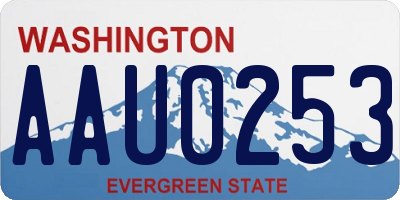 WA license plate AAU0253