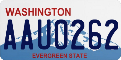 WA license plate AAU0262
