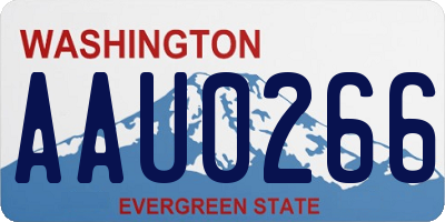 WA license plate AAU0266