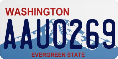 WA license plate AAU0269