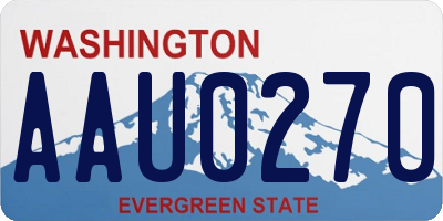 WA license plate AAU0270