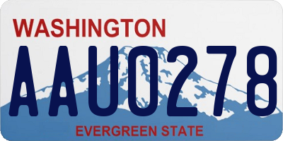WA license plate AAU0278
