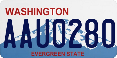 WA license plate AAU0280