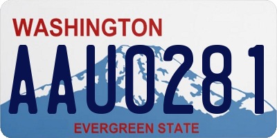 WA license plate AAU0281