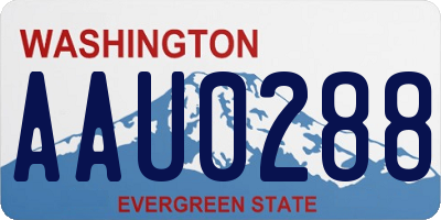 WA license plate AAU0288