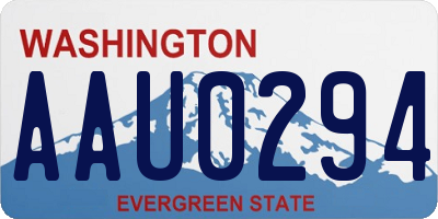 WA license plate AAU0294