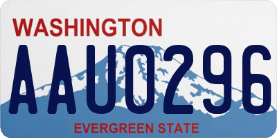 WA license plate AAU0296