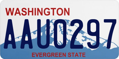 WA license plate AAU0297