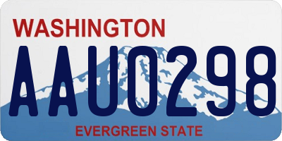 WA license plate AAU0298
