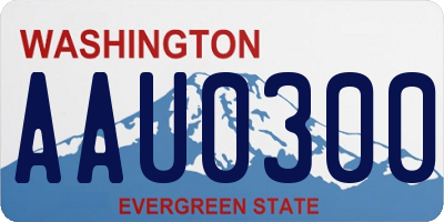 WA license plate AAU0300