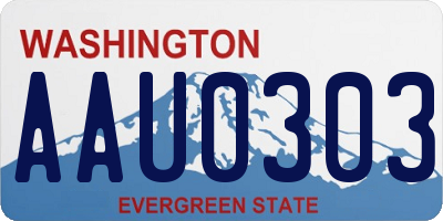 WA license plate AAU0303