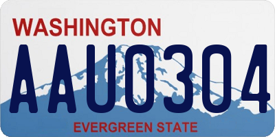 WA license plate AAU0304