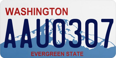 WA license plate AAU0307