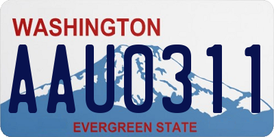 WA license plate AAU0311