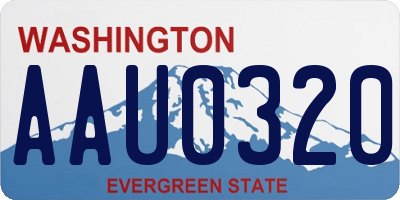 WA license plate AAU0320