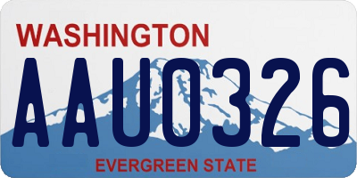 WA license plate AAU0326