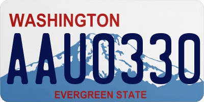 WA license plate AAU0330