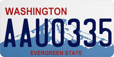 WA license plate AAU0335