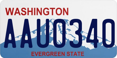 WA license plate AAU0340