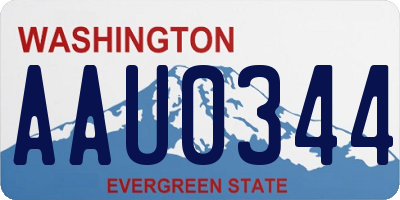 WA license plate AAU0344