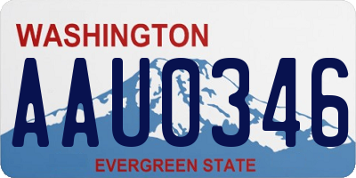 WA license plate AAU0346